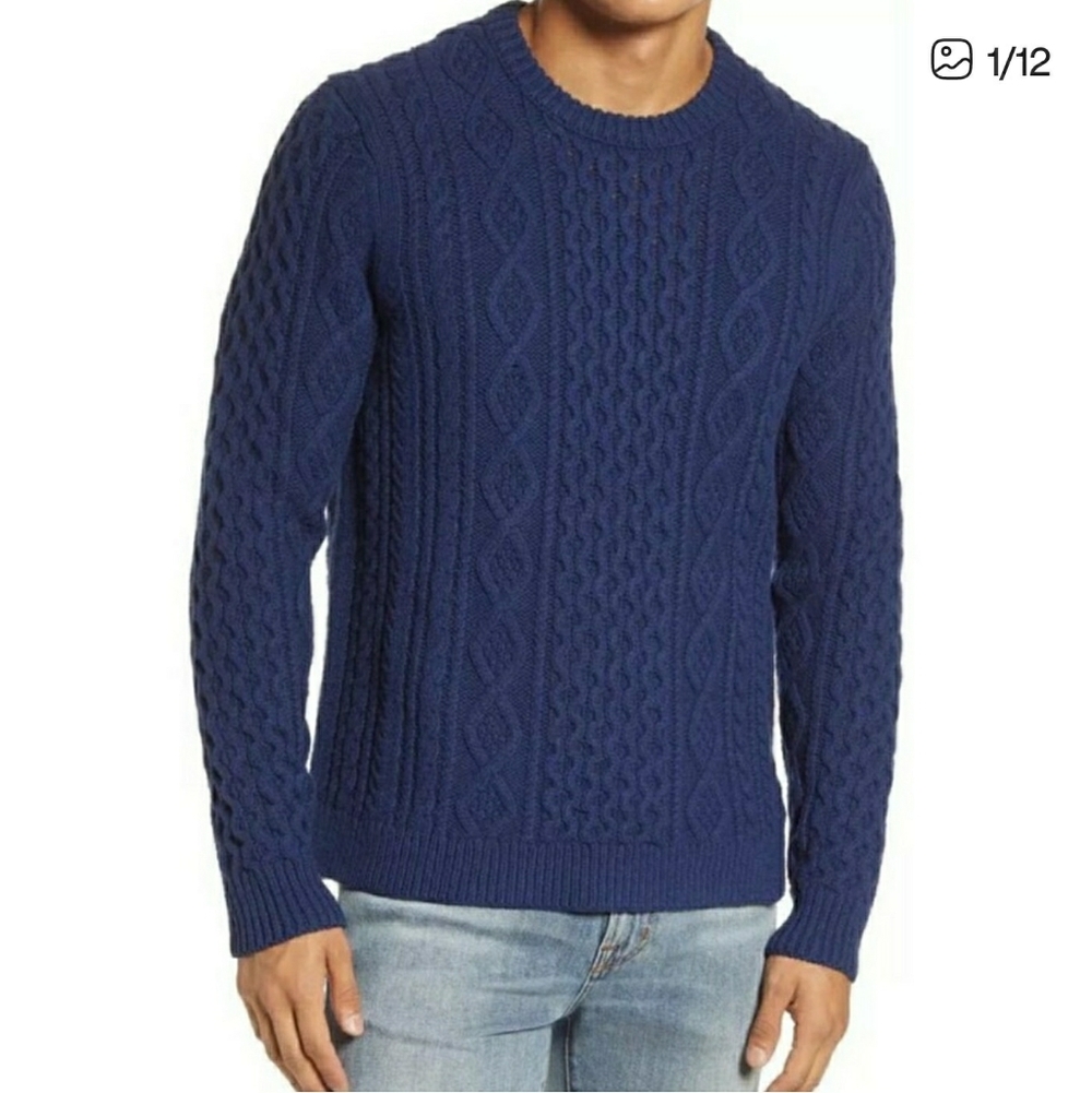 Outerknown Cable Knit Aran Fisherman Wool Blend Sweater XXL